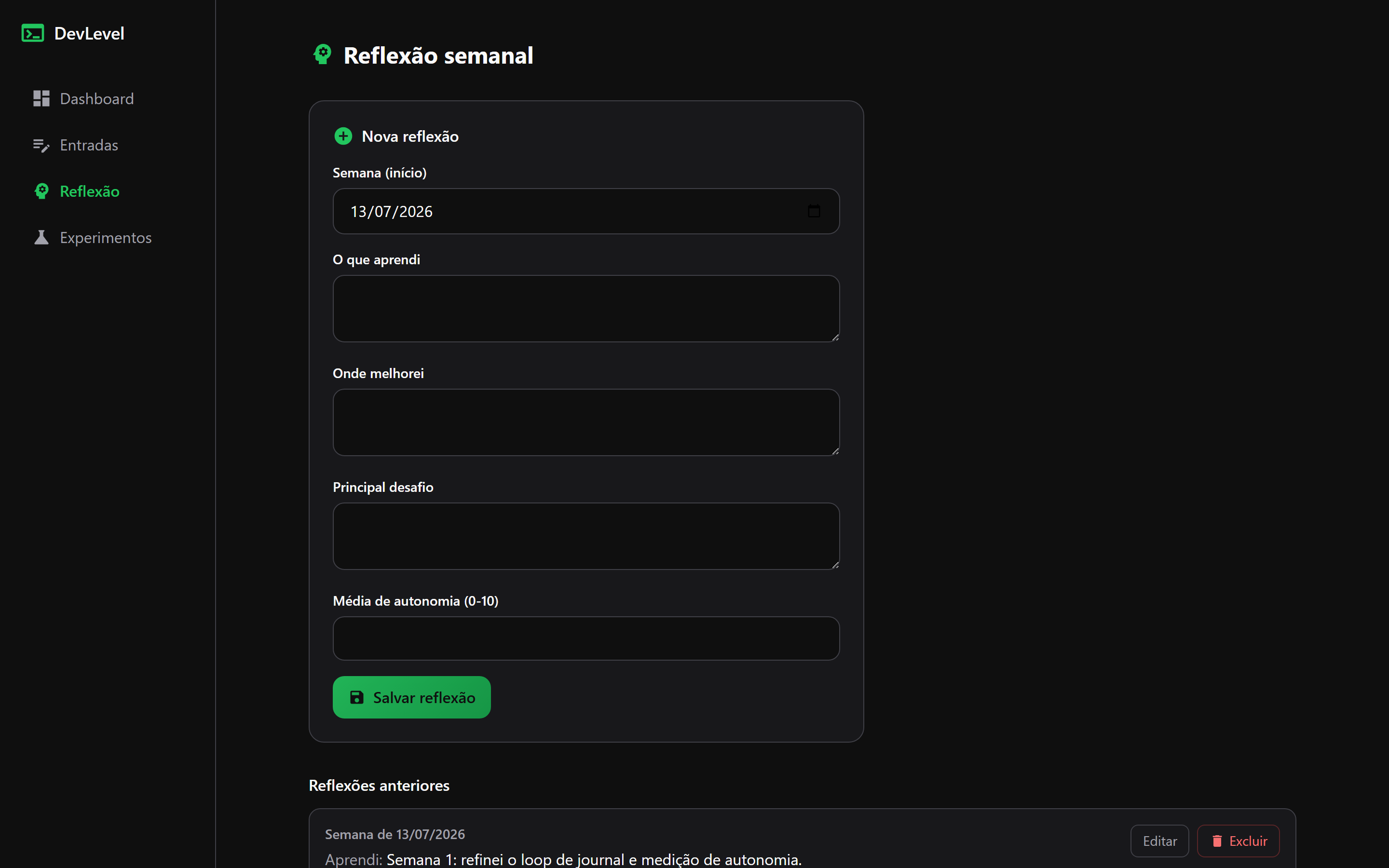 DevLevel — Reflexão
