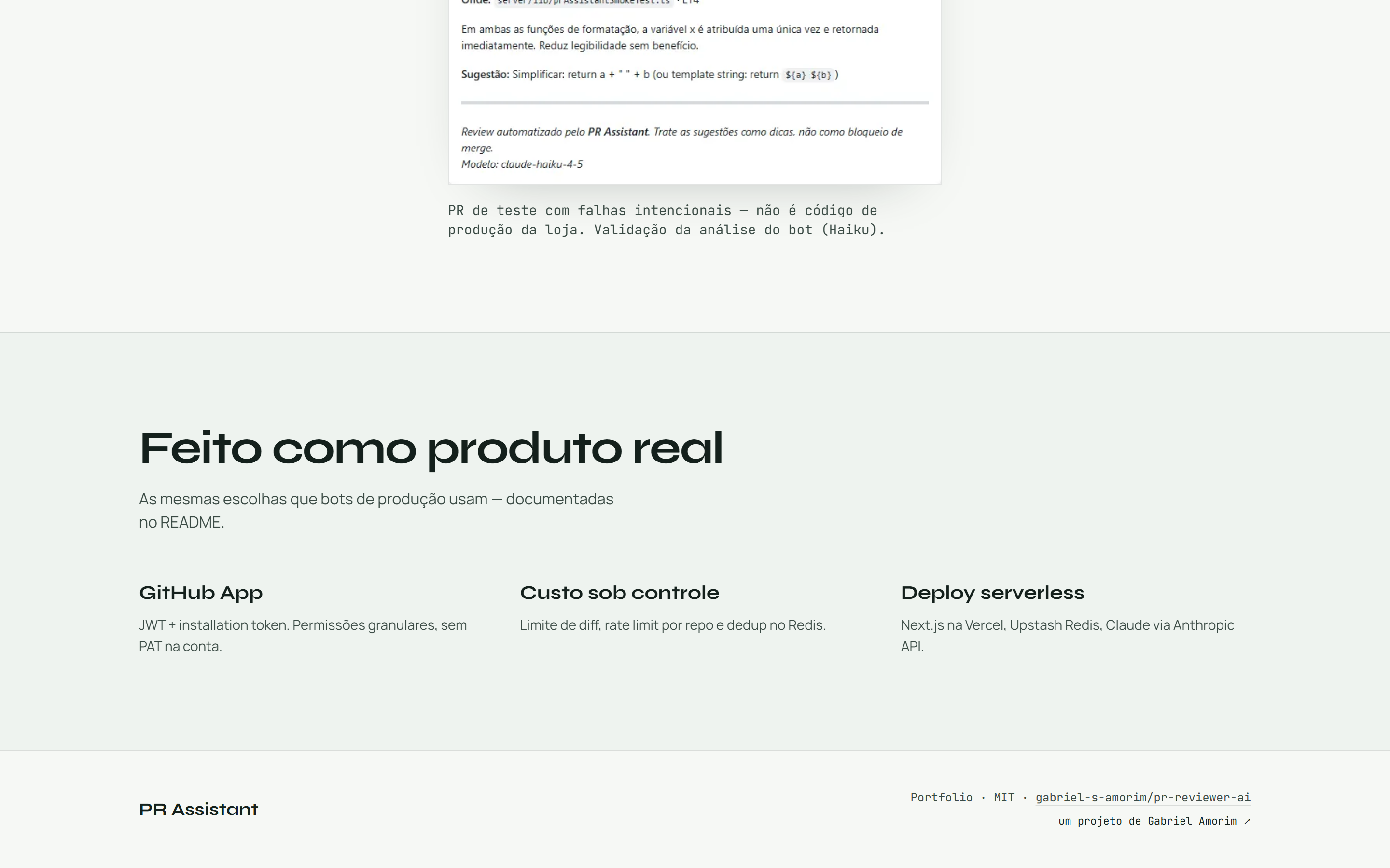 PR Assistant — Produto